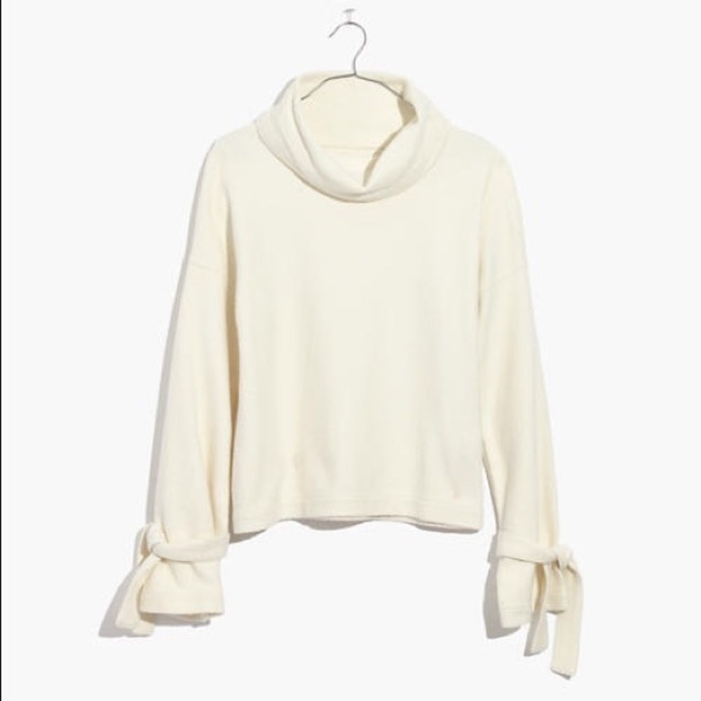 Madewell Crop sweater with tie sleeves
